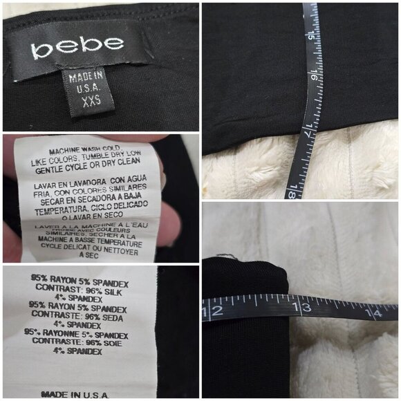 Bebe Strapless Draped Tube Top ✦ Rayon Blend ✦ XXS ✦ Elegant Black Sculptural - Picture 7 of 9